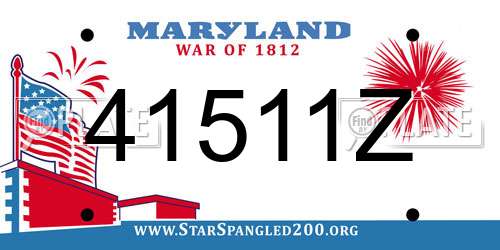 41511Z Maryland License Plate