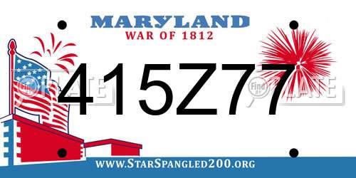 415Z77 Maryland License Plate