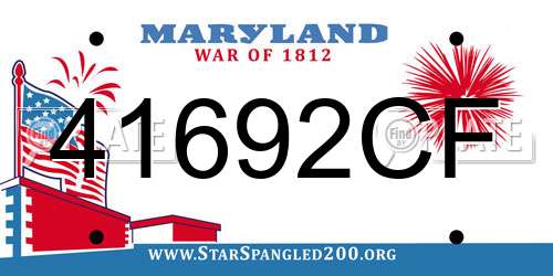 41692CF Maryland License Plate