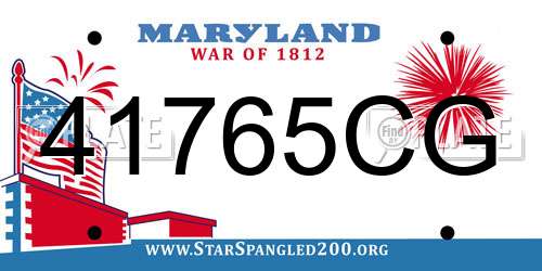 41765CG Maryland License Plate