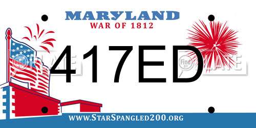 417ED Maryland License Plate