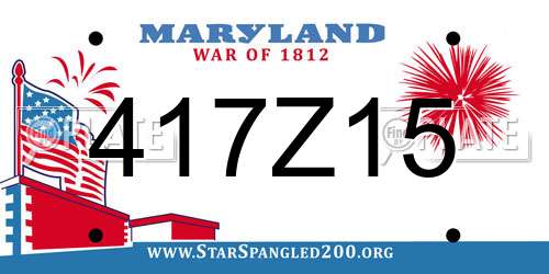 417Z15 Maryland License Plate