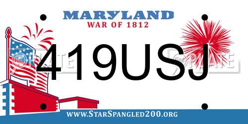 419USJ Maryland License Plate