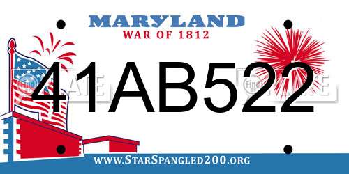 41AB522 Maryland License Plate
