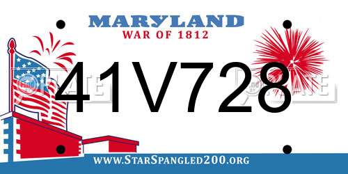41V728 Maryland License Plate
