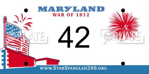 42 Maryland License Plate