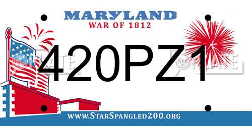 420PZ1 Maryland License Plate