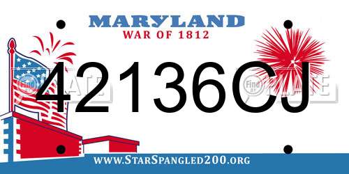42136CJ Maryland License Plate