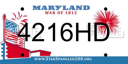 4216HD Maryland License Plate