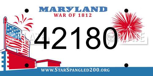 42180 Maryland License Plate