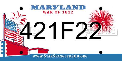 421F22 Maryland License Plate