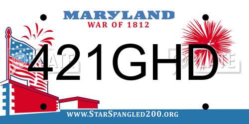 421GHD Maryland License Plate