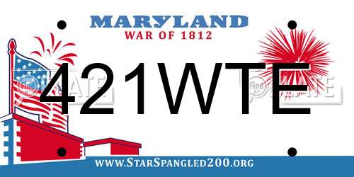 421WTE Maryland License Plate