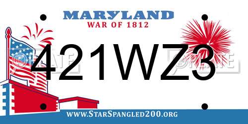 421WZ3 Maryland License Plate