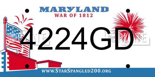 4224GD Maryland License Plate