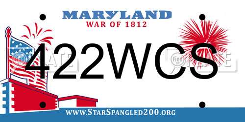 422WCS Maryland License Plate