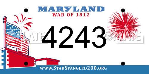 4243 Maryland License Plate