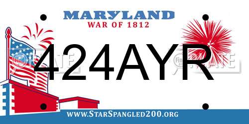424AYR Maryland License Plate