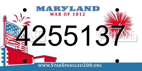 4255137 Maryland License Plate