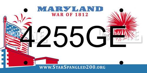 4255GE Maryland License Plate