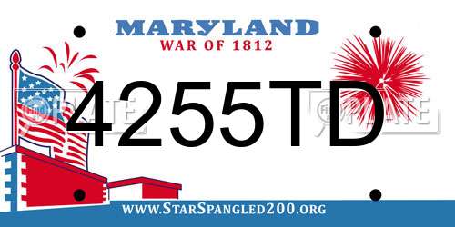 4255TD Maryland License Plate