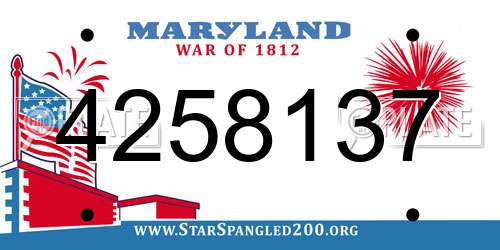 4258137 Maryland License Plate