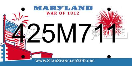 425M711 Maryland License Plate