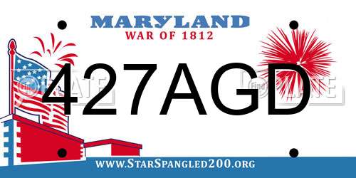 427AGD Maryland License Plate