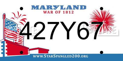 427Y67 Maryland License Plate