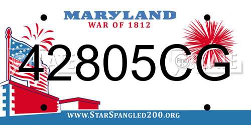 42805CG Maryland License Plate