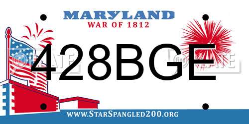 428BGE Maryland License Plate