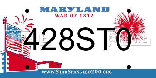 428ST0 Maryland License Plate