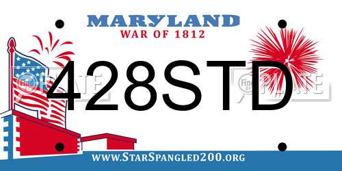 428STD Maryland License Plate