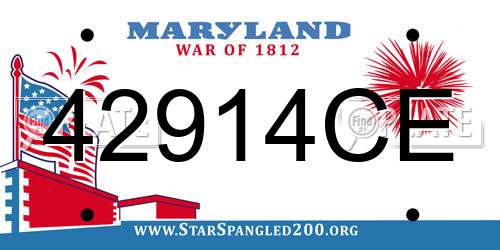 42914CE Maryland License Plate