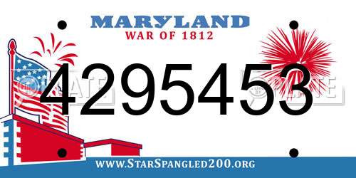 4295453 Maryland License Plate