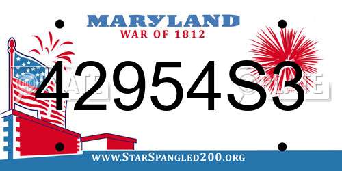 42954S3 Maryland License Plate