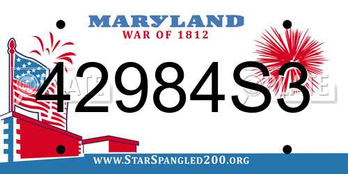 42984S3 Maryland License Plate