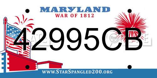 42995CB Maryland License Plate