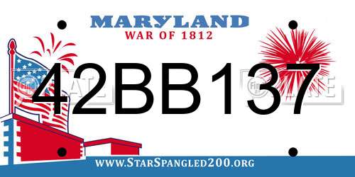 42BB137 Maryland License Plate