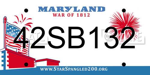 42SB132 Maryland License Plate