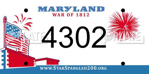 4302 Maryland License Plate