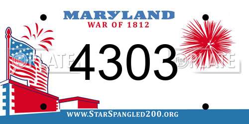 4303 Maryland License Plate