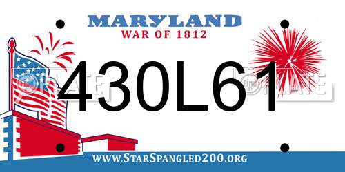 430L61 Maryland License Plate