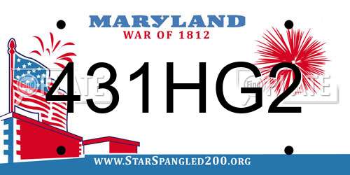 431HG2 Maryland License Plate