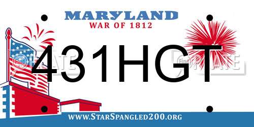 431HGT Maryland License Plate