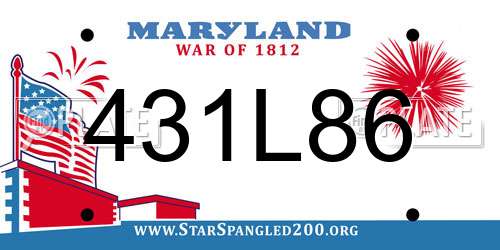 431L86 Maryland License Plate