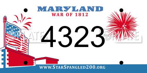 4323 Maryland License Plate