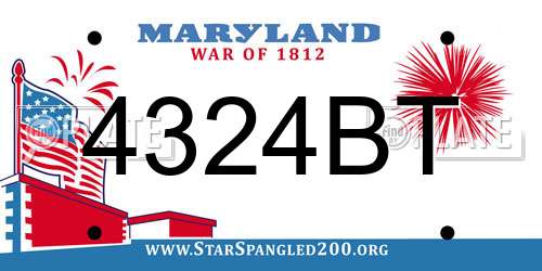 4324BT Maryland License Plate