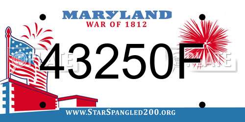 43250F Maryland License Plate