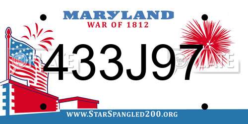 433J97 Maryland License Plate